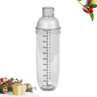 350Ml Hand Schudden Cup Cocktail Shaker Transparante Mixer Cup Clear Bar Shaker Thee Shaker Met Schaal (Wit) wit 3