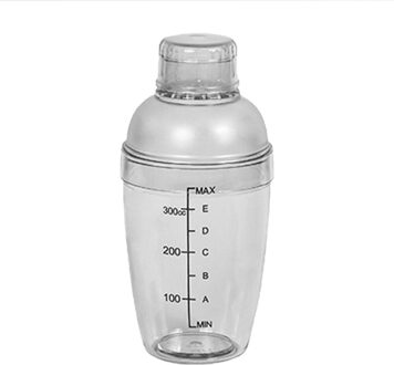 350Ml Hand Schudden Cup Cocktail Shaker Transparante Mixer Cup Clear Bar Shaker Thee Shaker Met Schaal (Wit)