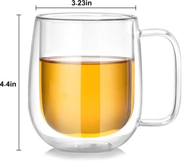 350Ml Koffie Beker Melk Mok Dubbele Wand Transparant Ronde Isolatieglas Mok Koffie Thee Cup Drinkware Creatieve