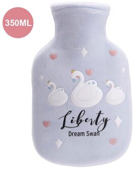 350Ml Leuke Swan Verse Flanel Cover Water Fles Injectie Warm Water Fles Meisje Warm Paleis Warmer Bag blauw
