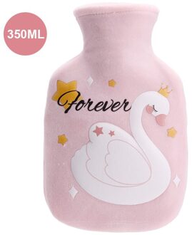 350Ml Leuke Swan Verse Flanel Cover Water Fles Injectie Warm Water Fles Meisje Warm Paleis Warmer Bag roze