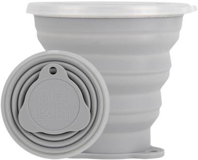 350Ml Opvouwbare Siliconen Cup Draagbare Siliconen Telescopische Drinken Inklapbare Cup Multifunctionele Opvouwbare Silica Mok donker grijs