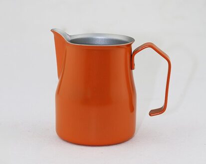 350Ml Rvs Opschuimen Melk Cup Koffie Pitcher Jug Latte Art Voor Koffie Winkel Melk Foam Tool Coffeware Oranje