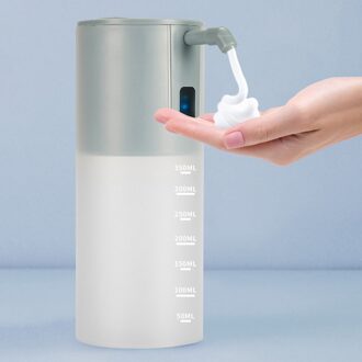 350Ml Usb Automatische Zeepdispenser Smart Sensor Zeep Dispensador Touchless Plastic Zeepdispenser Voor Keuken Badkamer grijs B