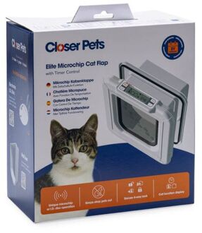 355 Elite Microchip - Kattenluik - 24,8x26,5x10 cm - Wit
