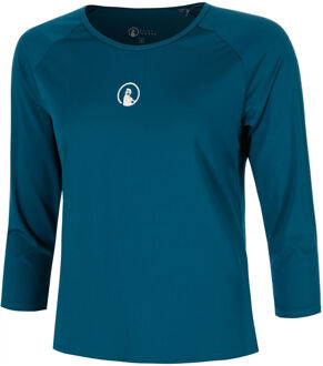 35913 Longsleeve Dames-petrolblauw, wit - XS,S,M,L,XL