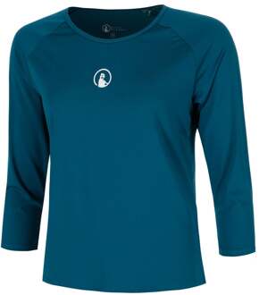 35913 Longsleeve Dames-petrolblauw, wit