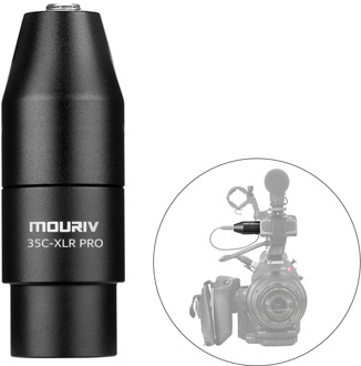 35C-XLR PRO 3.5mm (TRS) Mini-Jack Female Microphone Adapter to 3-pin XLR Male Connector with Integrated Phantom Power Converter