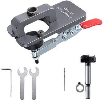 35Mm Scharnier Boring Jig Houtbewerking Boren Gids Locator Met Armatuur Aluminium Gat Opener Template Deur Kasten