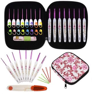 35Pcs Haaknaalden Set Aluminium Breinaalden Garen Weave Breinaalden Haken Schaar Heersers Kit Voor Weave Naaien Gereedschap