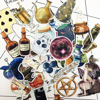 35pcs Hand drawing Magic Bottle Stickers Crafts And Scrapbooking Decorative thin paper Sticker Lovely DIY Stationery