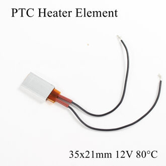 35x21mm 12 V 80 Graden Celsius Aluminium PTC Verwarmingselement Constante Thermostaat Thermistor Lucht Verwarming Sensor Met shell 35*21mm