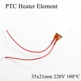 35x21mm 220 V 100 Graden Celsius Aluminium PTC Verwarmingselement Constante Thermostaat Thermistor Lucht Verwarming Sensor Met shell 35*21mm