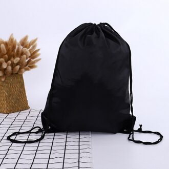 35X40Cm Schouders Trekkoord Bundel Zakken Eco Herbruikbare Canvas Boodschappentassen Vrouwen Studenten Rugzak Tas Katoen Tote Pouch tas black2