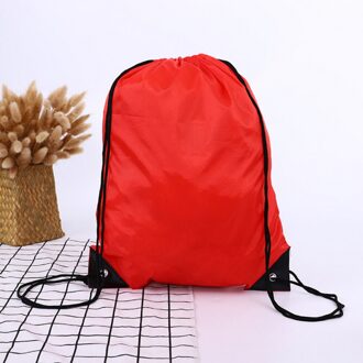 35X40Cm Schouders Trekkoord Bundel Zakken Eco Herbruikbare Canvas Boodschappentassen Vrouwen Studenten Rugzak Tas Katoen Tote Pouch tas rood