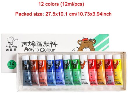 36/24/Kleur Acryl Verf Set Beginner Tekening Borstels Aquarel Schildert Diy Pebble Handgeschilderde Muurschildering boxed Kunstenaar Kits 12 kleur