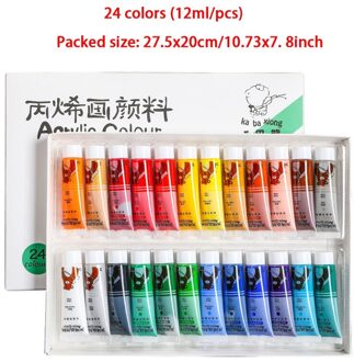 36/24/Kleur Acryl Verf Set Beginner Tekening Borstels Aquarel Schildert Diy Pebble Handgeschilderde Muurschildering boxed Kunstenaar Kits 24 kleur