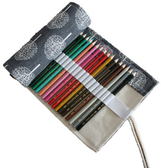 36/48/72 gaten Etui Kawaii School Canvas Roll Pouch Comestic Make-Up Borstel Case Pen Opslag pen doos Estuches boete 36 holes
