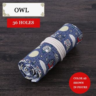 36/48 Gat Canvas Pen Gordijn Kleur Lood Cartoon Kleur Potlood Tas Voor Mannen En Vrouwen Zonder Pen Milieubescherming BC - 1