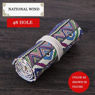 36/48 Gat Canvas Pen Gordijn Kleur Lood Cartoon Kleur Potlood Tas Voor Mannen En Vrouwen Zonder Pen Milieubescherming BC - 6