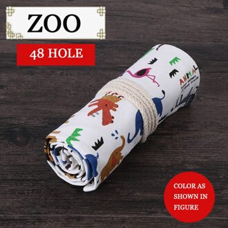 36/48 Gat Canvas Pen Gordijn Kleur Lood Cartoon Kleur Potlood Tas Voor Mannen En Vrouwen Zonder Pen Milieubescherming BC - 7