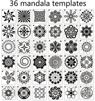 36/56 Pack Mandala Dot Schilderen Templates Stencils, Kleine Mandala Template Stencils 1 to 36