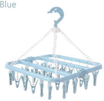 36 Clip Vouwen Droogrek Ondergoed Sokken Clip Multifunctionele Kledingrek Patronen blauw