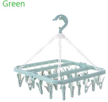 36 Clip Vouwen Droogrek Ondergoed Sokken Clip Multifunctionele Kledingrek Patronen groen