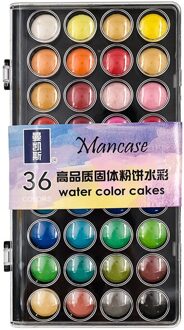 36 Kleur Art Set Met Water Borstel Pen Aquarel Pigment Professionele Effen Aquarel Verf Set Voor Tekening Briefpapier zwart