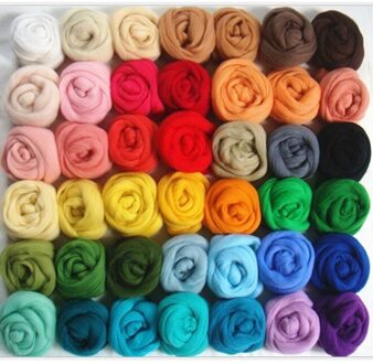 36 Kleuren Wol Roving Fibre Wol Garen Roving Voor Naaldvilten Hand Spinning Diy