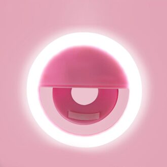 36 Led Selfie Licht Telefoon Flash Light Led Camera Clip-On Mobiele Telefoon Selfie Ring Licht Video Enhancing up Selfie Lamp roze