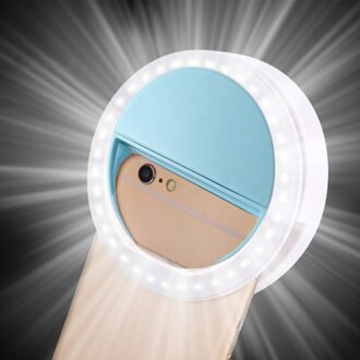 36 Led Selfie Ring Licht Voor Iphone Voor Xiaomi Voor Samsung Huawei Draagbare Flash Camera Telefoon Case Cover Fotografie Enhancing blauw