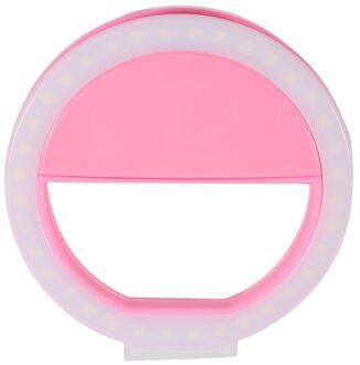 36 Led Selfie Ring Licht Voor Iphone Voor Xiaomi Voor Samsung Huawei Draagbare Flash Camera Telefoon Case Cover Fotografie Enhancing roze