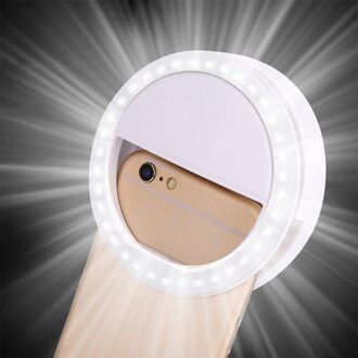 36 Led Selfie Ring Licht Voor Iphone Voor Xiaomi Voor Samsung Huawei Draagbare Flash Camera Telefoon Case Cover Fotografie Enhancing wit