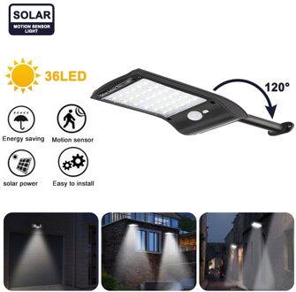 36 Led Solar Power Light Super Heldere 1/2/4Pcs Led Solar Wandlamp Pir Motion Sensor outdoor Waterdichte Tuin Beveiliging Lampen 1stk 36 LED