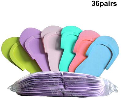 36 paren Disposable Foam Pedicure Slippper Schuim Slippers voor Salon Spa Pedicure (Willekeurige Kleur)