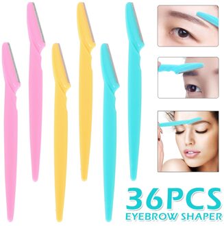 36 Pcs Facial Wenkbrauw Trimmer Haar Remover Set Eye Brow Scheerapparaat Mini Blade Eye Brow Epilator Shaper Wenkbrauw Schaar Brow trimmer