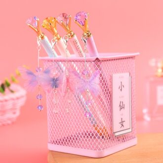 36 Stks/partij Creatieve Diamant Vlinder Hanger Metalen Vulpotlood Leuke Student Automatische Pen Voor Kid School Office Supply
