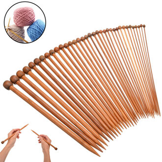 36 stks/set 25/36CM Breinaalden Verkoolde Bamboe DIY Gehaakte Weven Garen Breien Naalden Huis Huishouden craft