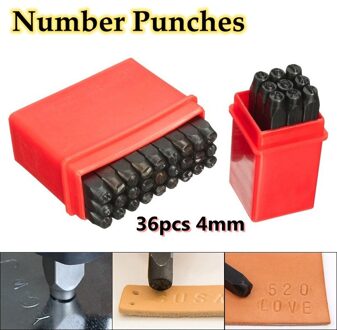 36 Stks/set 4Mm Postzegels Letters Nummers Punch Set Hout Lederen Staal Punch Tool Lederen Craft Stempel