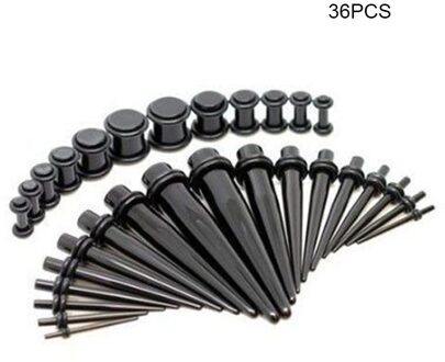 36 Stks/set Acryl Oordoppen Expander Kit Taper Brancard Meters Stretching Set