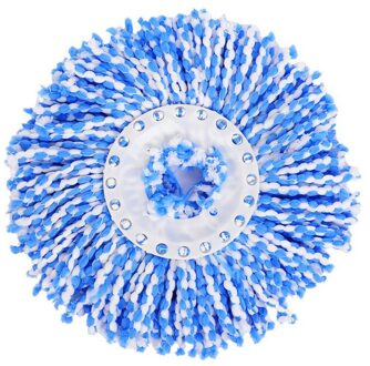 360 ° Roterende Microfiber Spin Spinning Super Vervanging Mop Hoofd Refill Mops Voor Huishoudster Thuis Floor Cleaning Mop blauw wit