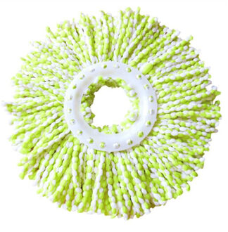 360 ° Roterende Microfiber Spin Spinning Super Vervanging Mop Hoofd Refill Mops Voor Huishoudster Thuis Floor Cleaning Mop groen wit
