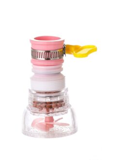 360 ° Thuis Draaibaar Water Waskolf Swivel Hoofd Waterbesparende Kraan Beluchter Nozzle Tap Adapter Apparaat Met Actieve Kool 1pc 02 met filter stone