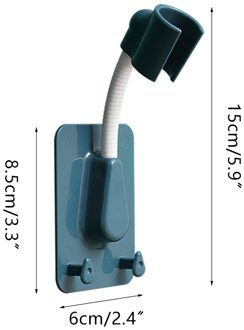 360 ° Verstelbare Douchekop Houder Punch-Gratis Douche Beugel Met Haken Wall Mounted Badkamer Beugel Douchekop Rack Universele blauw