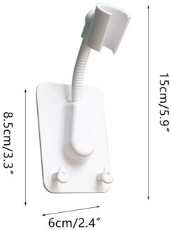 360 ° Verstelbare Douchekop Houder Punch-Gratis Douche Beugel Met Haken Wall Mounted Badkamer Beugel Douchekop Rack Universele wit