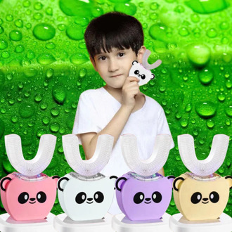 360 Degree Automatic Sonic Electric Toothbrush Children Teeth Whitening Intelligent Blue Light USB U Type 2 Modes Cleaning