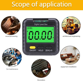 360 Degree Magnetic Digital Inclinometer Level Box Gauge Angle Meter Finder Protractor Base Mini Electronic Protractor Tools