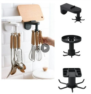 360 Degrees Rotated Kitchen Hooks Self Adhesive 6 Hooks Door Hook Hanger Hanging Rack Для Дома И Кухни Bathroom