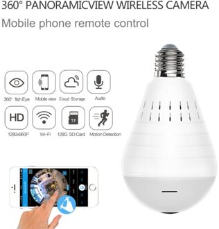 360 Draadloze Camera Lamp Fisheye WiFi IP Panoramische Camera Lamp Home Security CCTV Surveillance Intercom Night Vision